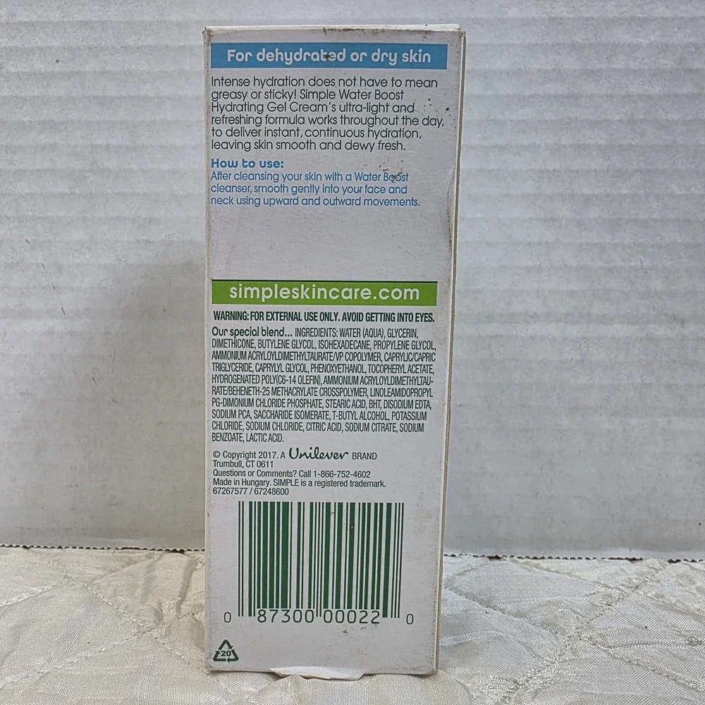 Simple Water Boost Hydrating Gel Cream, Face Moisturizer, 1.7 oz‎